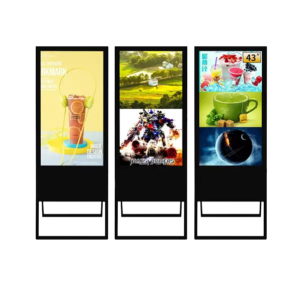 Suporte de ch&atilde;o port&aacute;til para exibi&ccedil;&atilde;o de publicidade em tela LCD de sinaliza&ccedil;&atilde;o digital