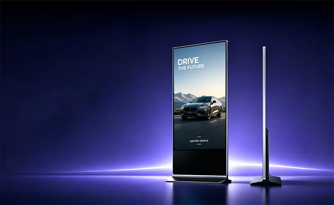 <br>Display de publicidade de toque de suporte